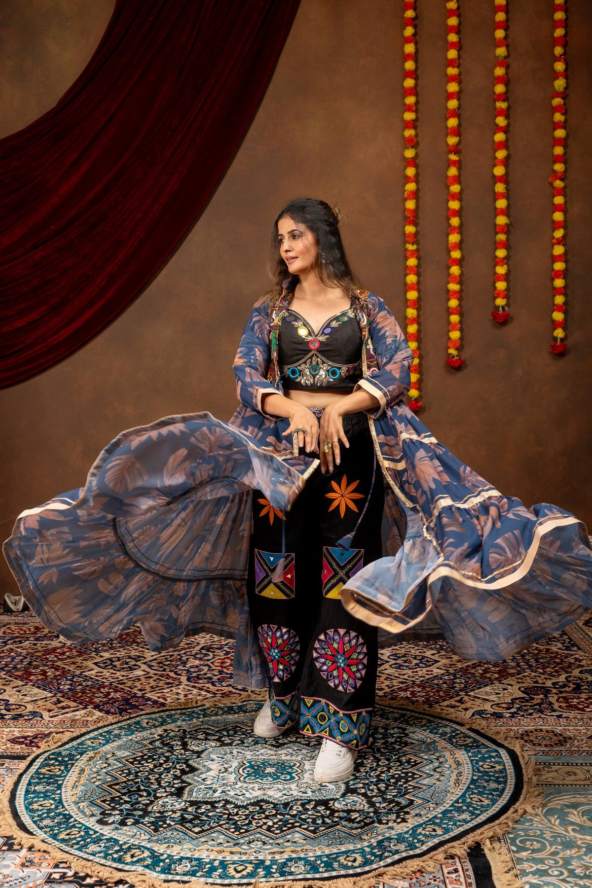 EMBROIDERY & REAL MIRROR WORK FULL SET