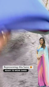 1 MIN READY TO WEAR SAREE BY ALIA BHATT WEAR IN GEORGETTE WITH BLOUSE