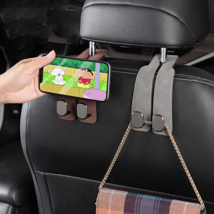 2 Pcs Set -Metal Car Headrest Double Hook Set