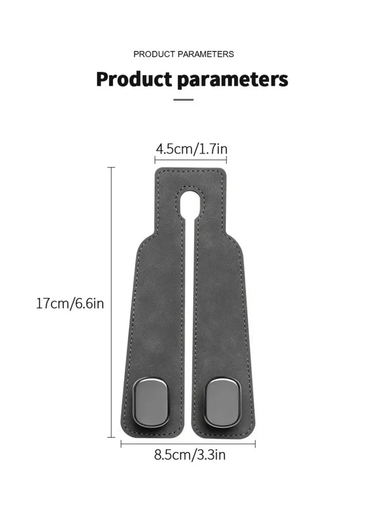 2 Pcs Set -Metal Car Headrest Double Hook Set