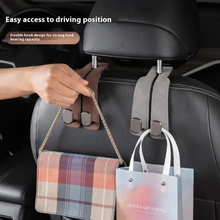 2 Pcs Set -Metal Car Headrest Double Hook Set