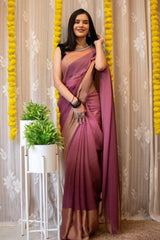 1-MIN READY TO WEAR SAREE IN PREMIUM CHIFFON SILK WITH ZARI PATTA