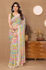 1-MIN READY TO WEAR SAREE IN HEAVY GEORGETTE WITH BANGLORI BLOUSE