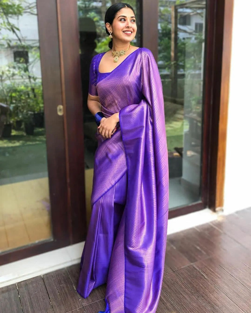 Amazing Purple Color Sequence Saree For Wedding Look – Joshindia