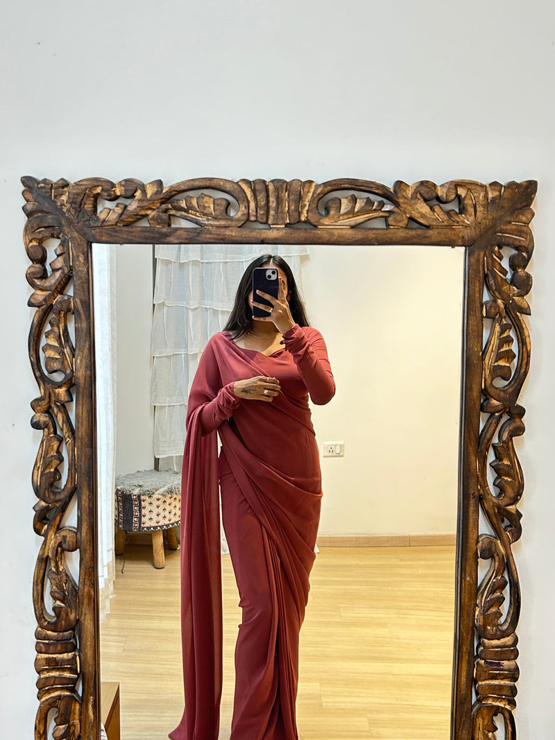 1 MIN READY TO WEAR SAREE IN IMPORTED GEORGETTE WITH BLOUSE