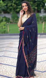 Handloom Weaving Silk Saree With Rich Contrast Wooven Pallu and Rich Wooven Border