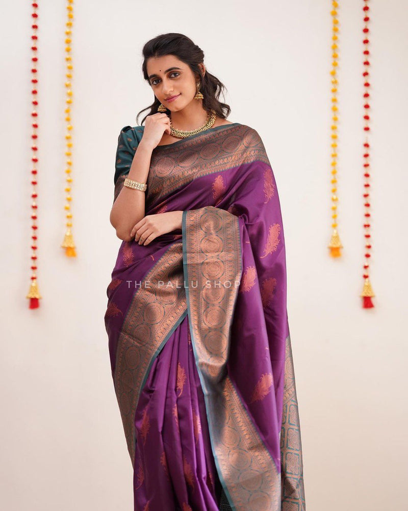 Purple Banarasi Silk Saree