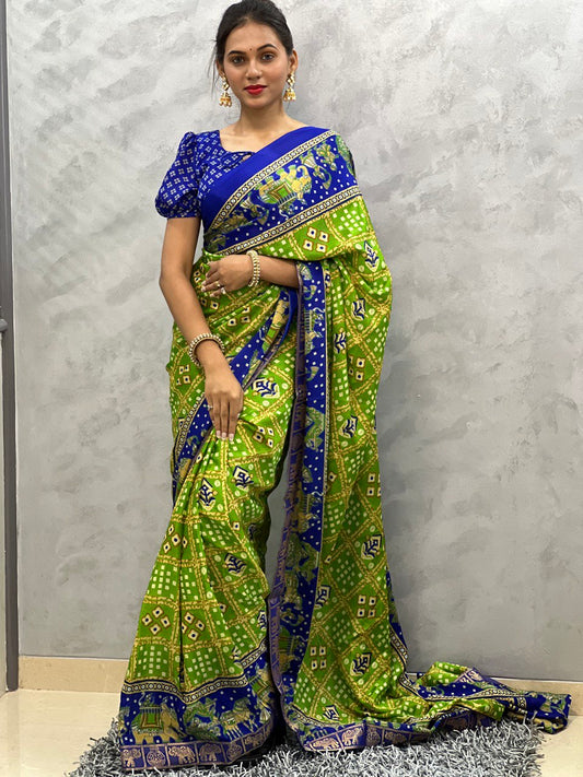 1-Min Ready To Wear Perroat Saree In Beautiful Rich Pallu