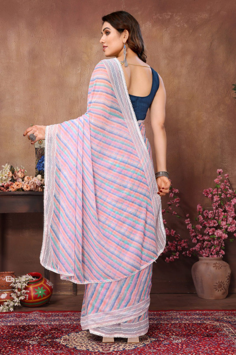 1-MIN READY TO WEAR SAREE IN HEAVY GEORGETTE WITH BANGLORI BLOUSE